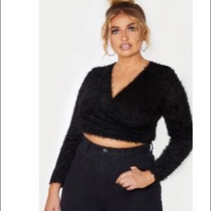 NEVER BEEN WORN!!!! Fuzzy Crop Sweater